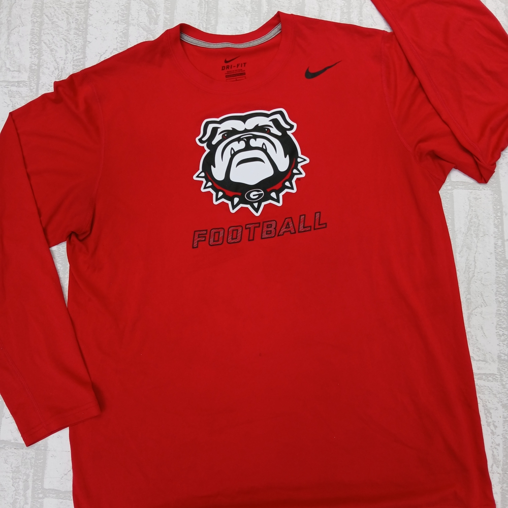 Nike Red Football Graphic Long Sleeve Tee